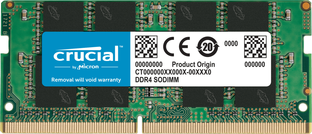 Memoria Ram, 8GB DDR4-3200 SODIMM, 260 pines, 1.2v, CL22, Marca: Crucial, Cod: CT8G4SFRA32A.