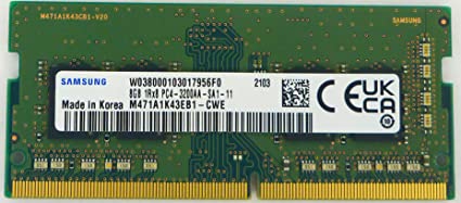 Memoria Ram, 8Gb DDR4-3200 SO-Dimm 260pin 1.2V Samsung, Cod: M471A1G44BB0CWE