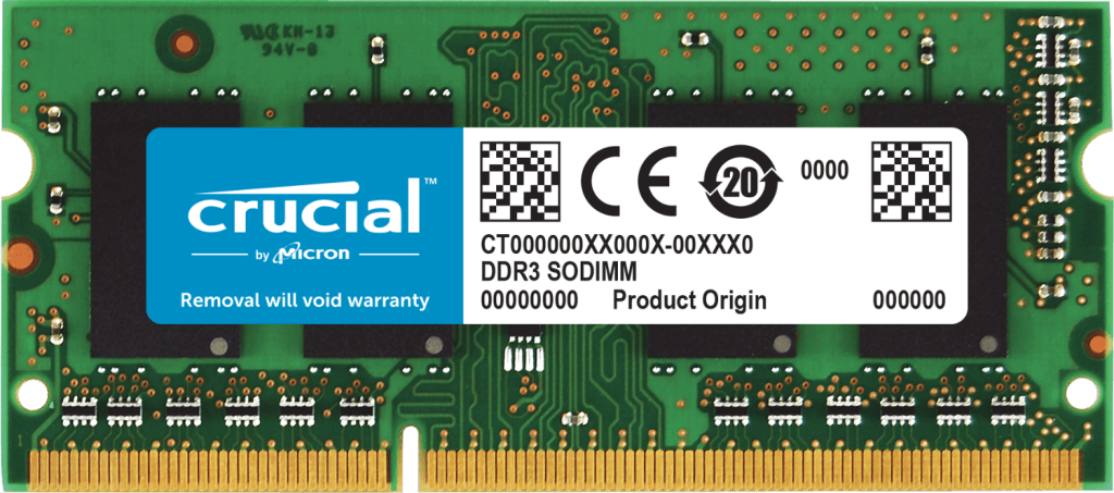 Memoria RAM 8Gb DDR3L-1600, PC3-12800, Para Portatiles, SO-Dimm, Crucial, CT102464BF160B