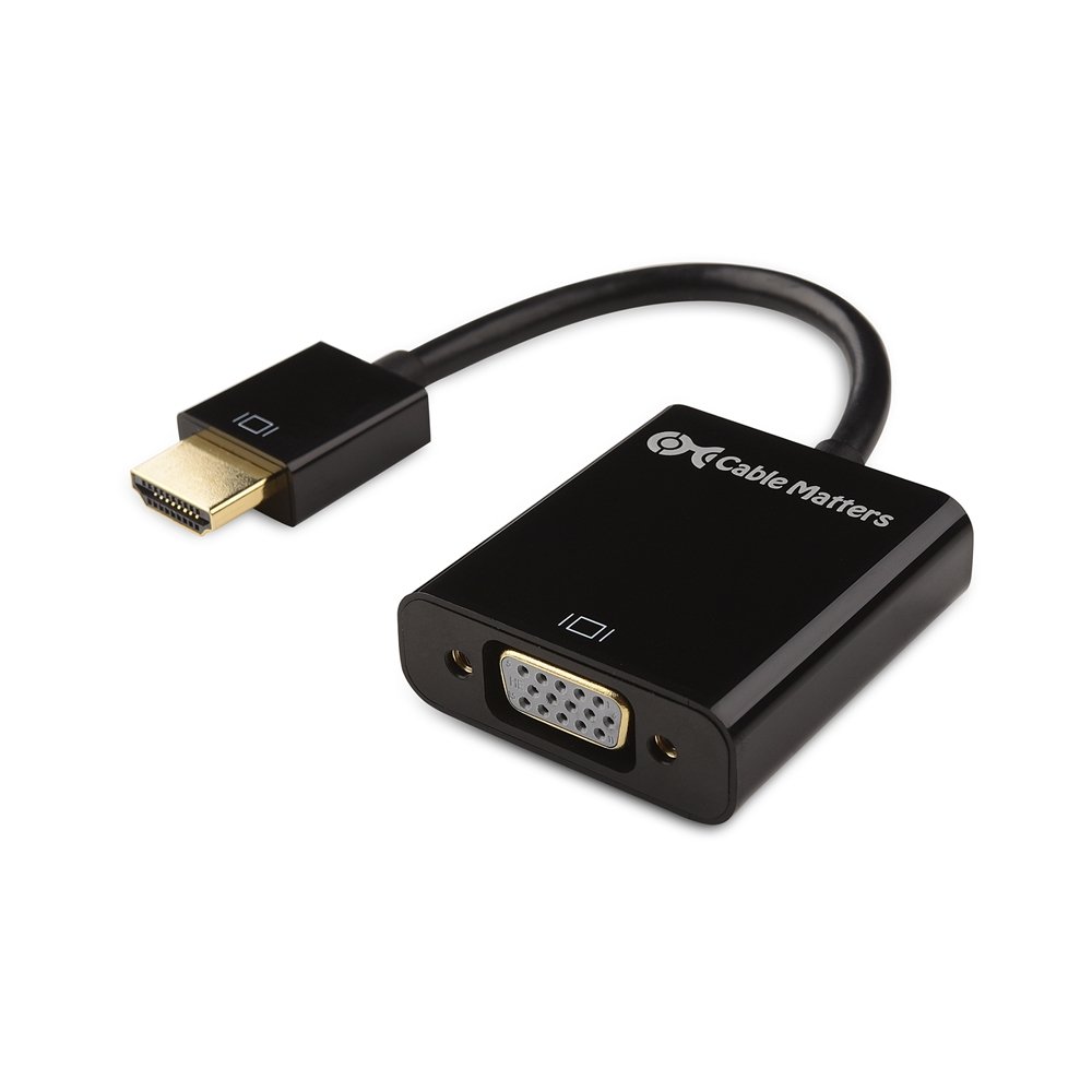 Adaptador Activo de HDMI a VGA con sonido, Color Negro, Cable Matters, Cod: 113056-BLACK