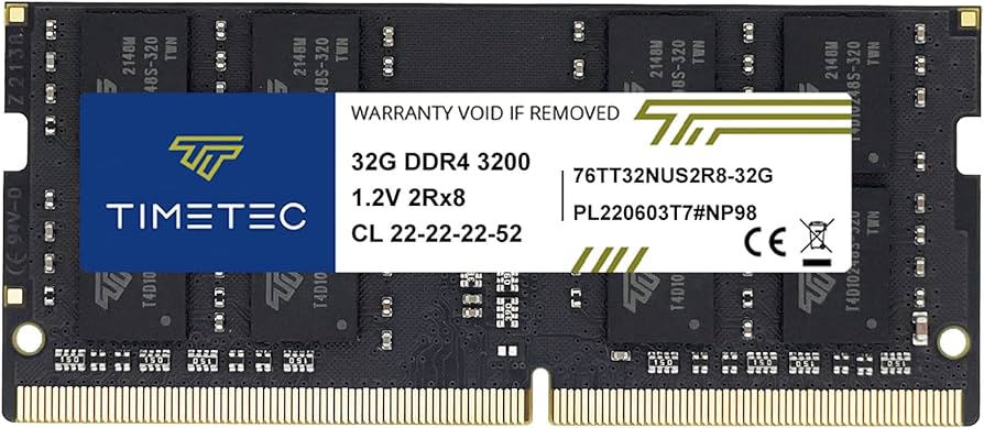 Memoria 32Gb DDR4-3200, SO-DIMM, 260pines, 1.2V, Marca Timetec, 76TT32NUS2R8-32G