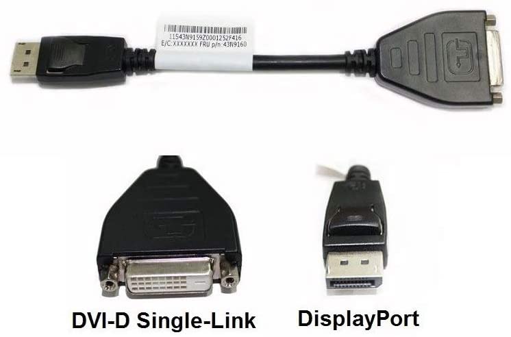 Cable convertidor de DisplayPort a DVI-D, Lenovo, 43N9159
